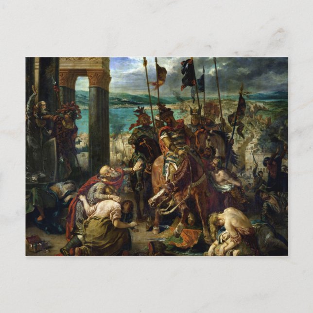 Postal La entrada de los cruzados en Constantinopla (Anverso)