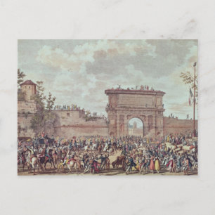 Postal La entrada de los franceses a Milán