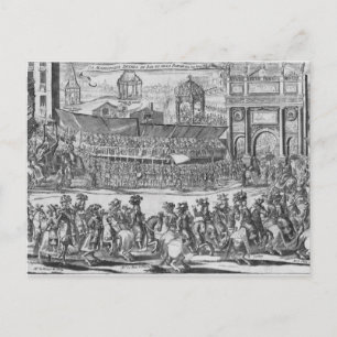 Postal La entrada de Luis XIV y Marie-Therese