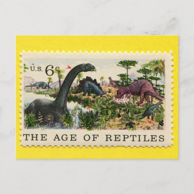 Postal La era de los reptiles de 1970 (Anverso)