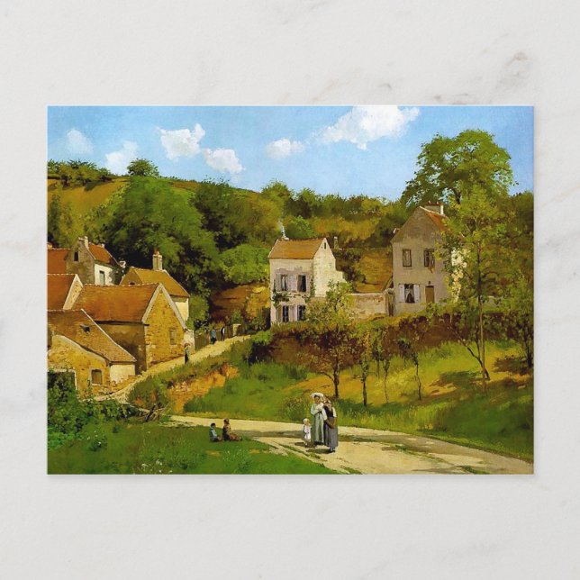Postal La ermita de Pontoise por Camille Pissarro (Anverso)