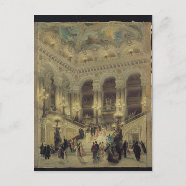 Postal La escalera de la Ópera, 1877 (Anverso)
