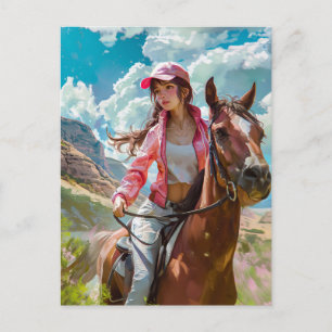Postal La escapada alpina de la vaquera manga