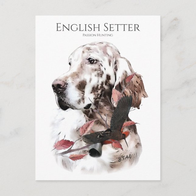 Postal La escena inglesa, la cacería de pasiones (Anverso)