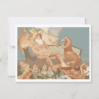 Postal La escena oceánica mercante del hundimiento