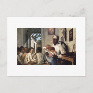 Postal La escuela del maestro Rafael Cordero