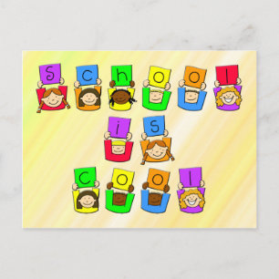 Postal La escuela es Guay - niños