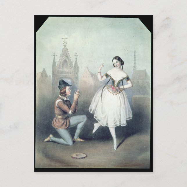 Postal La Esmeralda': Carlotta Grisi y Jules Perrot (Anverso)