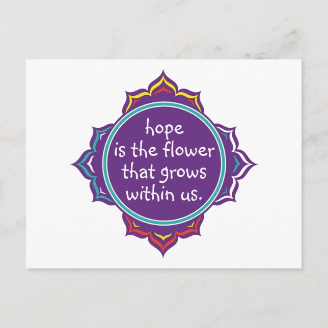 Postal La esperanza es la flor (Anverso)