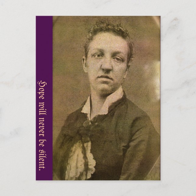 Postal La esperanza nunca se quedará en silencio (Anverso)