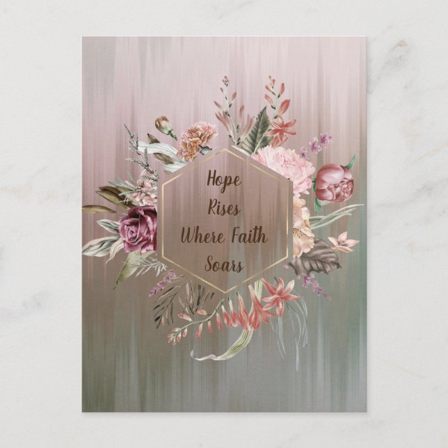 Postal La esperanza surge cuando la fe se levanta después (Anverso)