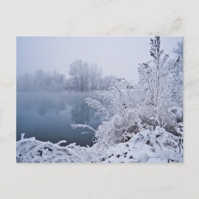 Postal La espléndida escena del lago invernal salva la fe (Anverso)