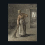 Postal La esposa de un granjero barriendo, 1867<br><div class="desc">La esposa de un granjero barriendo,  1867 | por Jean-Francois Millet | Ubicación del arte: Hamburger Kunsthalle,  Hamburgo,  Alemania | Artista francés | Número de colección de imágenes: XKH152291</div>