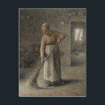 Postal La esposa de un granjero barriendo, 1867<br><div class="desc">La esposa de un granjero barriendo,  1867 | por Jean-Francois Millet | Ubicación del arte: Hamburger Kunsthalle,  Hamburgo,  Alemania | Artista francés | Número de colección de imágenes: XKH152291</div>