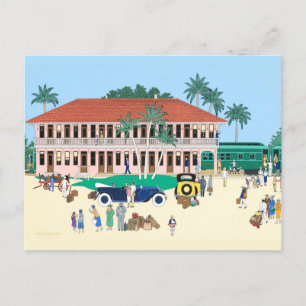 Postal La estación de ferrocarril Boca Grande 1928