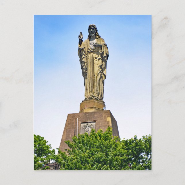 Postal La estatua de Cristo en San Sebastián-Donostia. (Anverso)