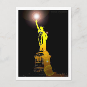 Postal La estatua de la libertad