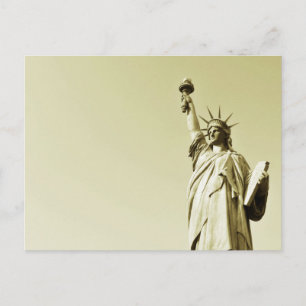 Postal La estatua de la libertad