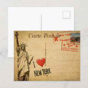 Postal ❤️ la estatua de la Libertad de Nueva York