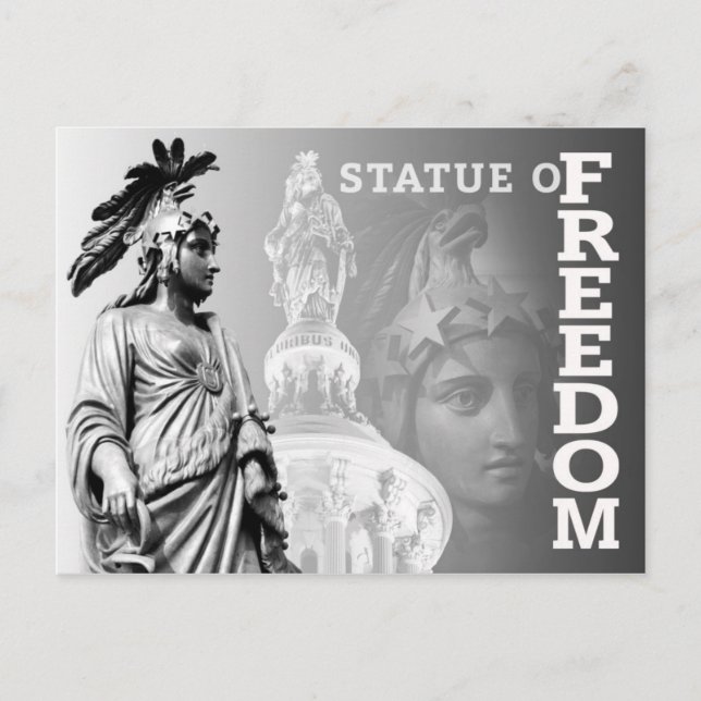 Postal La estatua de la libertad, el Capitolio de Estados (Anverso)
