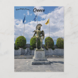 Postal La estatua de Leonidas en Esparta Grecia