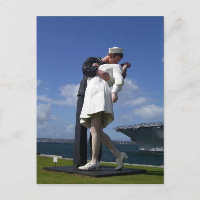 Postal La estatua del beso (Anverso)