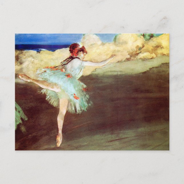 Postal La Estrella: Bailarina al punto por Degas (Anverso)