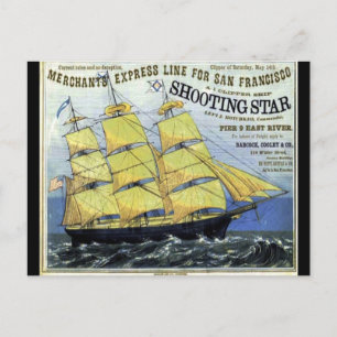 Postal La estrella del tiro Clipper Sailing