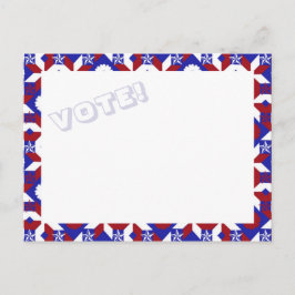 Postal La estrella patriótica Quilt VOTE!postal