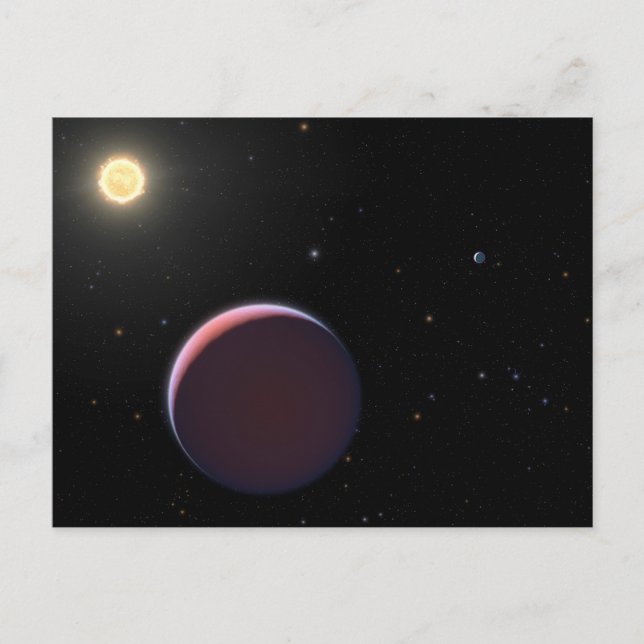 Postal La estrella similar al Sol Kepler 51 y tres planet (Anverso)