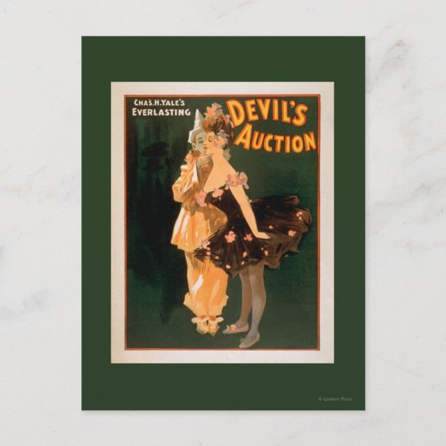 Postal La eterna obra de subastas del diablo de Yale (Anverso)