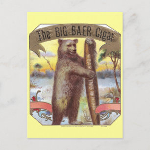 Postal La etiqueta de cigarro Big Baer