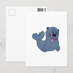 Postal La Etiqueta de Tela en Personaje de Logo de Mascot