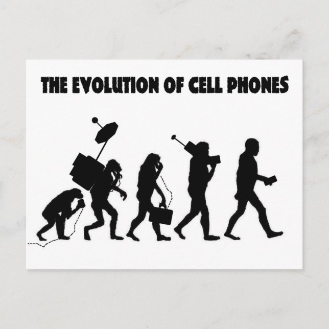 Postal La evolución de los teléfonos celulares (Anverso)