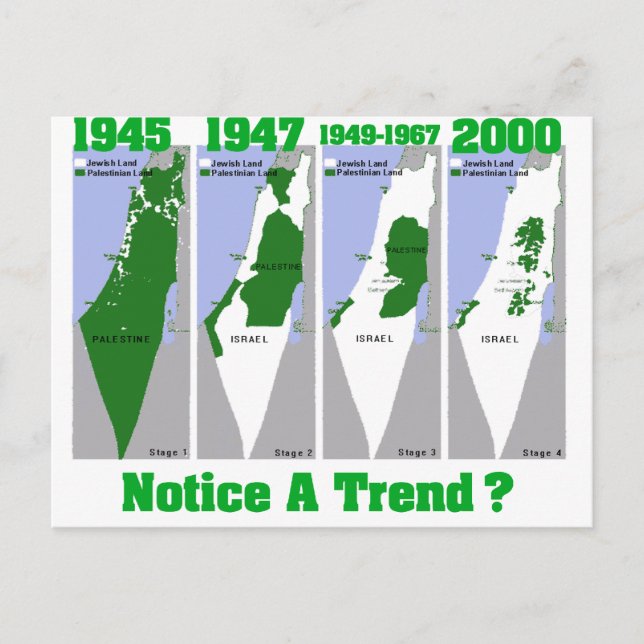 Postal La evolución de Palestina (Anverso)