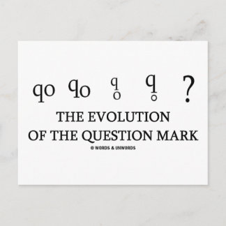 Postal La Evolución Del Signo De Pregunta (?)