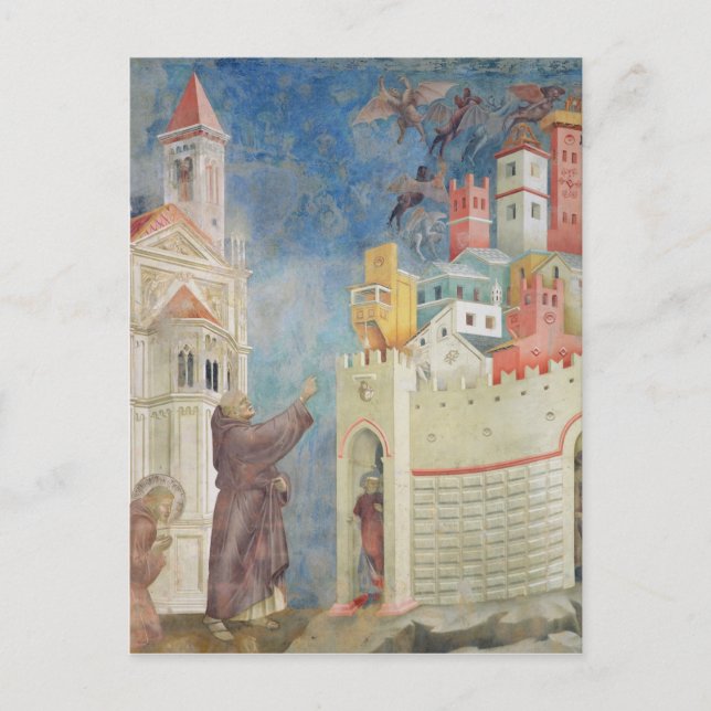 Postal La expulsión de los demonios de Arezzo, 1297-99 (Anverso)