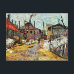 Postal La fábrica (1887) de Vincent Van Gogh<br><div class="desc">La fábrica (1887) de Vincent Van Gogh. Vincent Van Gogh era un artista famoso. Era un pintor impresionista de post holandés. Este cuadro es de dominio público.</div>
