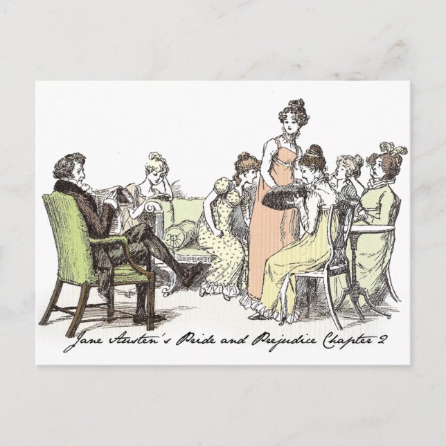 Postal La familia Bennet - Jane Austen Pride & Prejudice (Anverso)