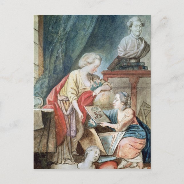 Postal La familia del cuello en 1780 (Anverso)