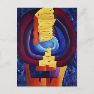 Postal La familia junta el arte moderno de pintar retrato