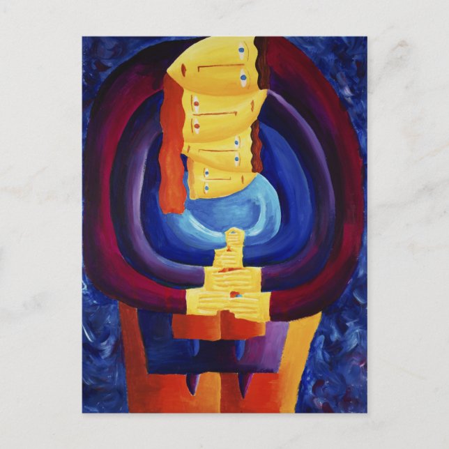 Postal La familia junta el arte moderno de pintar retrato (Anverso)