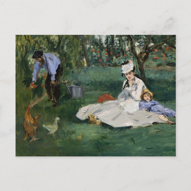 Postal La familia Monet en su jardín | Édouard Manet (Anverso)