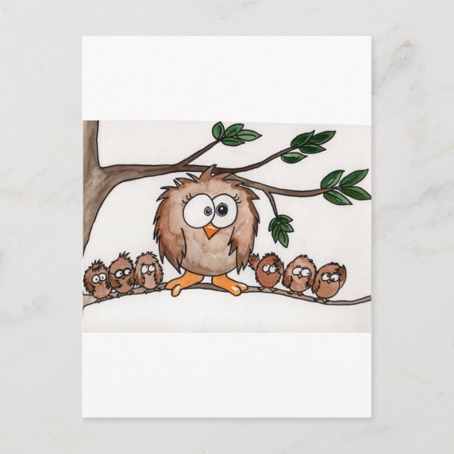 Postal La familia Owl (Anverso)