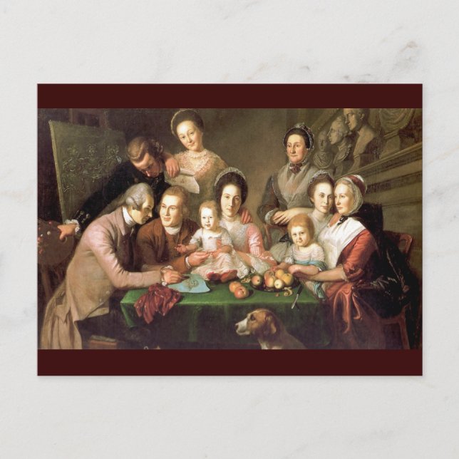 Postal La familia Peale, de Charles Willson Peale (Anverso)