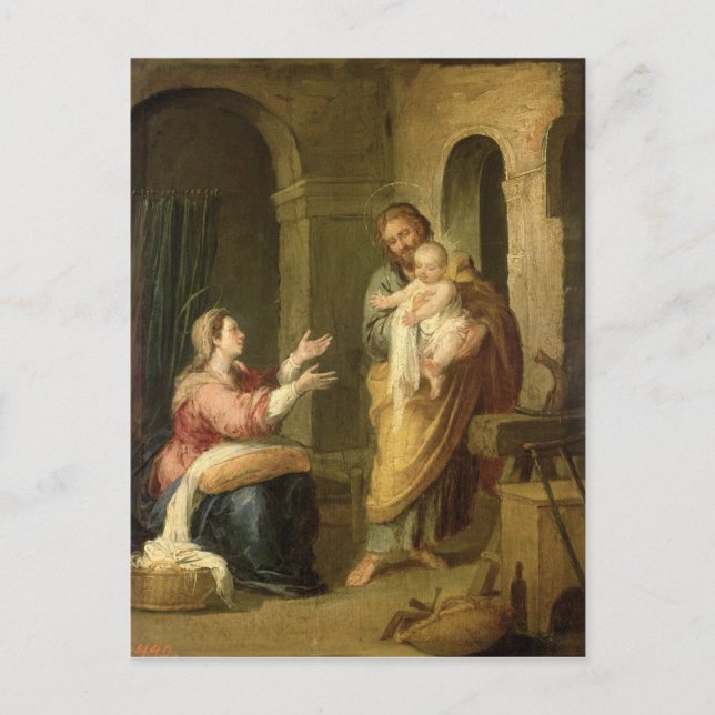 Postal La familia sagrada, c.1660-70 (Anverso)