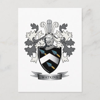 Postal La familia Watkins Crest Coat of Arms