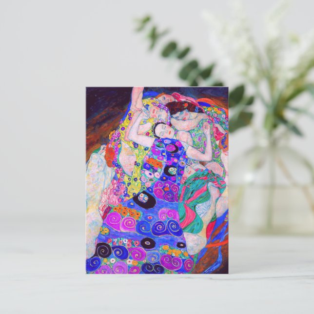 Postal La famosa pintura de Gustav Klimt, The Virgin (191 (Anverso de pie)