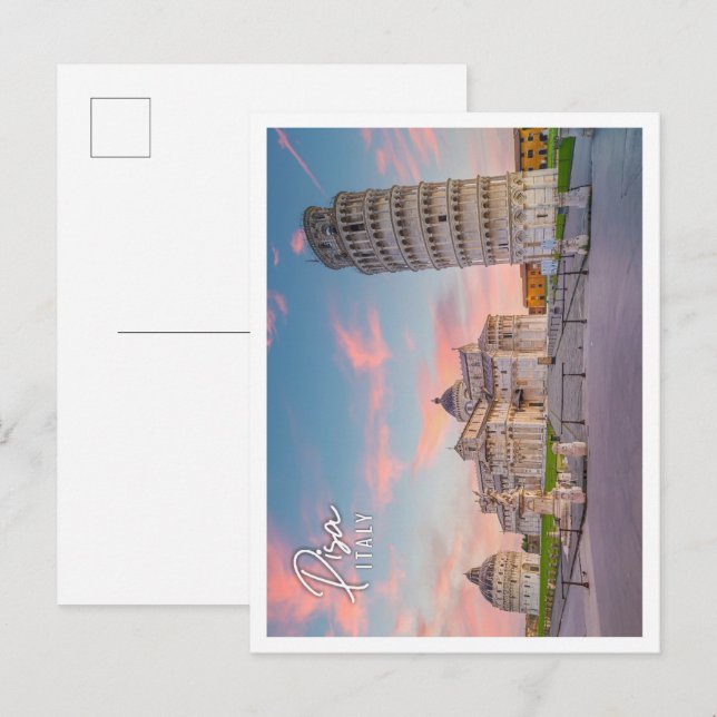 Postal La famosa torre inclinada en Pisa Italia (Anverso / Reverso)