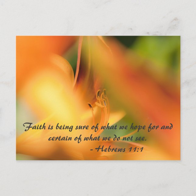 Postal La fe está segura de lo que esperamos de... (Anverso)
